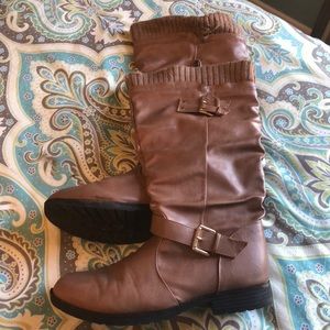 Vegan knit top winter boots